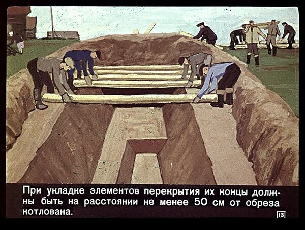 Укрытие от радиации. Советский диафильм